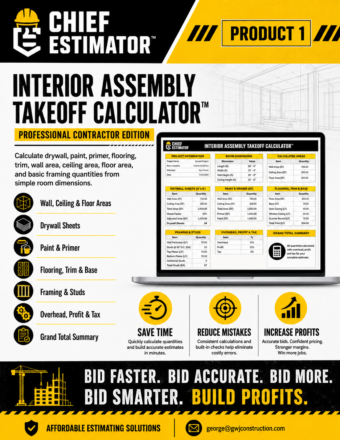 Interior Assembly Take Off with Summary